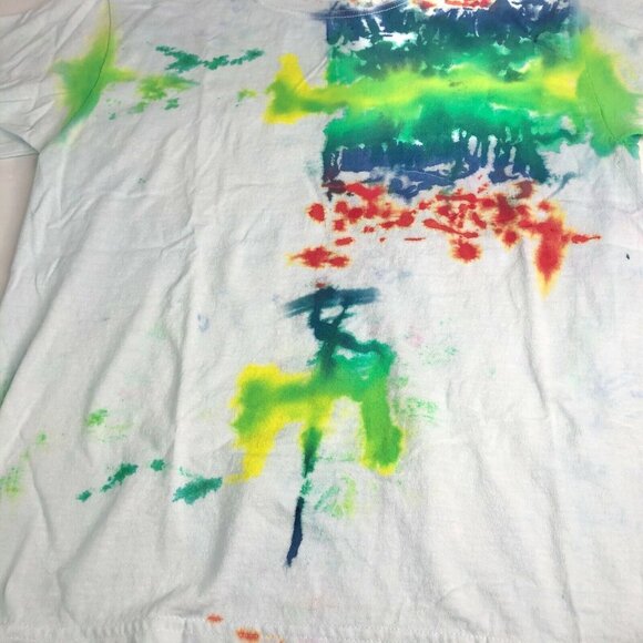 Tie Dye Gildan Youth T-Shirt L 14/16 Color Splash Cotton Short Sleeve White Base - Picture 5 of 6